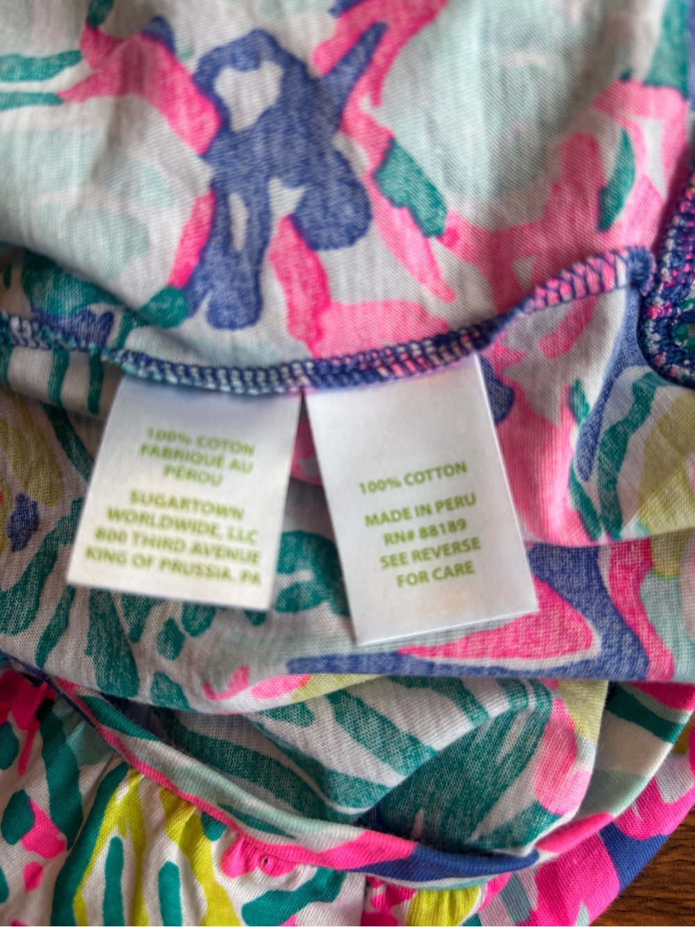 Lilly Pulitzer Cotton Printed Tropical Shorts Pink White Ruffle Hem Size XS - Picture 3 of 4